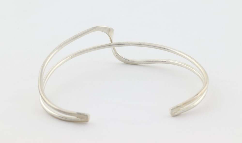 Sterling Silver Twist Cuff Bracelet 6 3/4" inch Adjustable - Picture 4 of 6